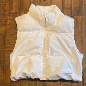 SHEIN White Puffer Vest, Size Small